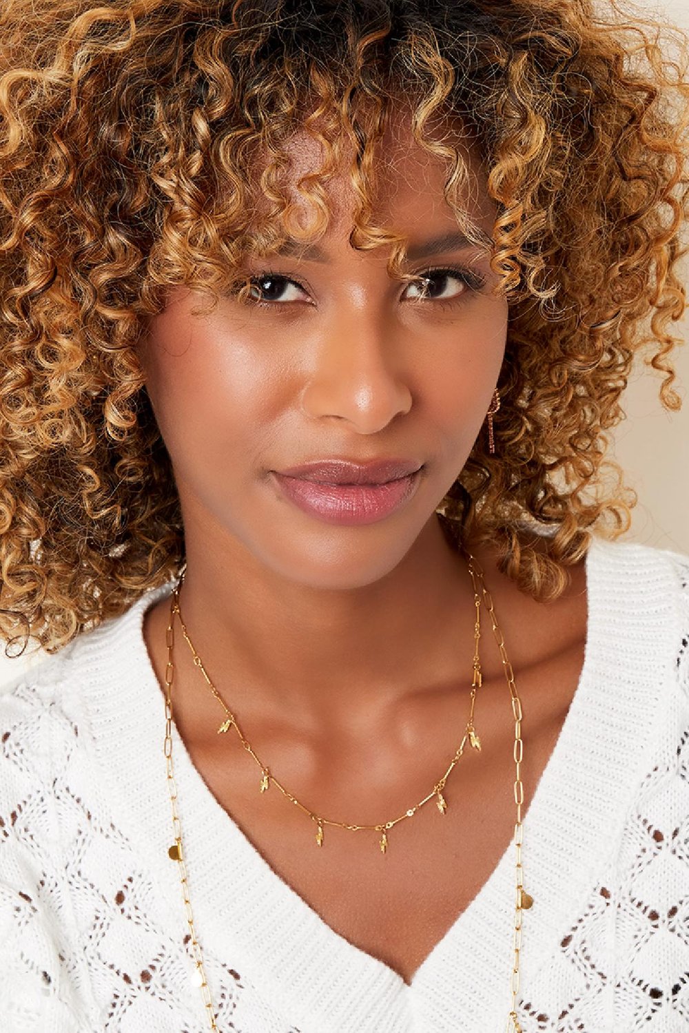 Collana con fulmine in acciaio inossidabile Gold Stainless Steel h5Immagine4